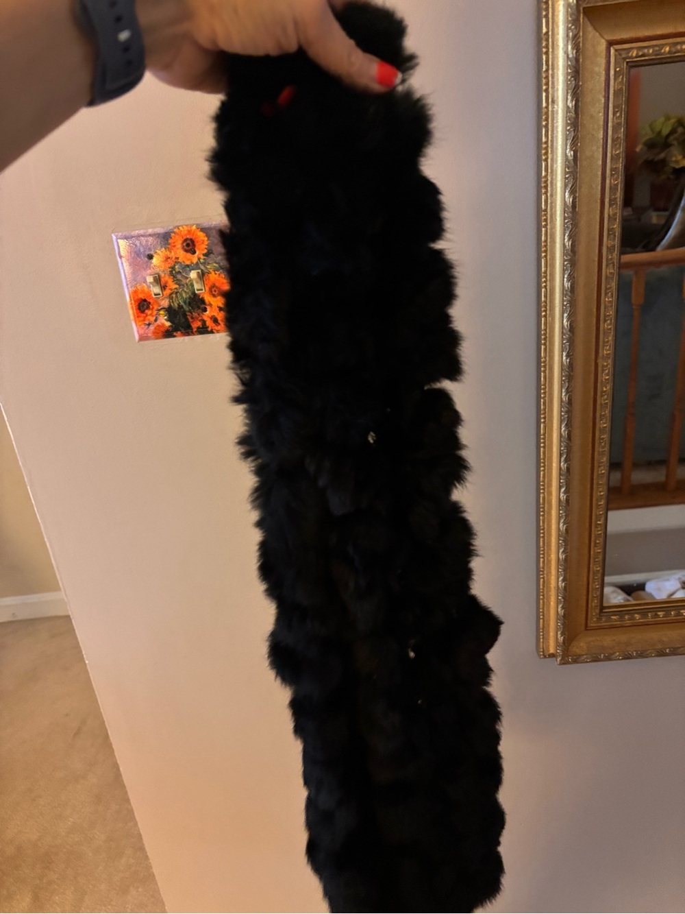 Black Faux Fur Stole Scarf